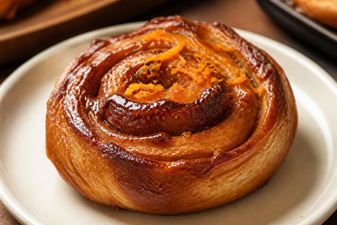 Morning bun with orange peel